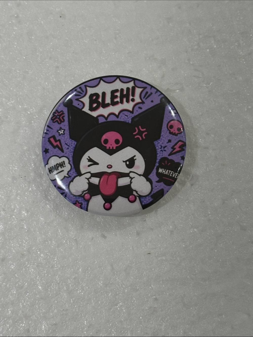 Sanrio Kuromi Purple and Black Button Pin